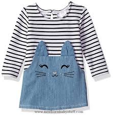 20 00 Child Woman Clothes Lengthy Sleeve Striped Knit Costume With Chambray Cat Facecat Face Jumperpra Kadin Kiyafetleri Kucuk Kiz Elbiseleri Bebek Modasi