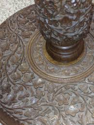 Vintage Carved Wooden Floor Lamp Came In For Repairs Made In India Wood Floor Lamp Wood Carving Faces Wooden Floor Lamps