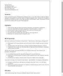 Graphic design, screenplay writing, video production, directing, video editing, visual effects. Emergency Management Resume Template Myperfectresume