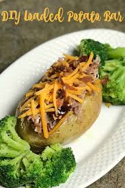 To some, it's a simple side dish, while to others it's a meal in itself when crowned with hearty toppings. Loaded Baked Potato Bar Plowing Through Life