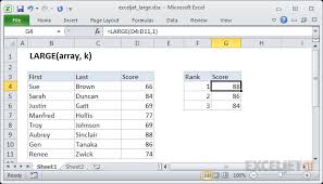 how to use the excel large function exceljet