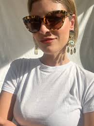 Gold Evil Eye Clip-on Earrings With Gold Plexiglass Designs Perfect for  Non-pierced Ears, Gift for Her, Made in Greece