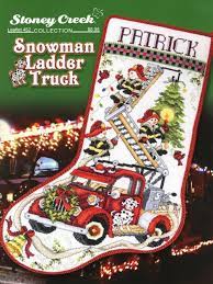 Download christmas stocking cross stitch pattern zipped file (approx. Snowman Ladder Truck Stocking Cross Stitch Pattern Embroidery Patterns By Stoney Creek