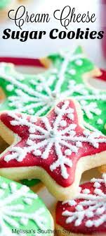 Add the sugar beat another minute. Cutout Cream Cheese Sugar Cookies Cream Cheese Sugar Cookies Cookies Recipes Christmas Best Sugar Cookies