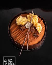 Entremet Borodino Chocolate Sponge Cake Salted Caramel Food