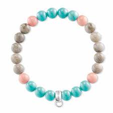 Thomas Sabo Charm Club Mini Turquoise And Pink Bracelet