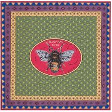 Gucci Multi Color Blind For Love Silk 27 X Scarf Wrap In 2020 Bee Cards Bee Art Gucci Pattern