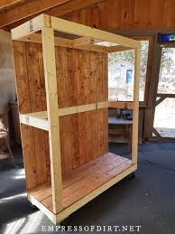 It helps you store many garden tools. Diy Portable Garden Tool Storage Shed On Wheels