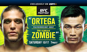 We did not find results for: Ufc Fight Night On Espn Brian Ortega Vs The Korean Zombie October 17 Exclusively On Espn Espn Press Room U S
