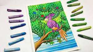 Cara mewarnai burung anti luntur / cara mewarnai a. How To Drawing And Coloring Bird Cara Menggambar Dan Mewarnai Burung Cara Menggambar Burung Warna