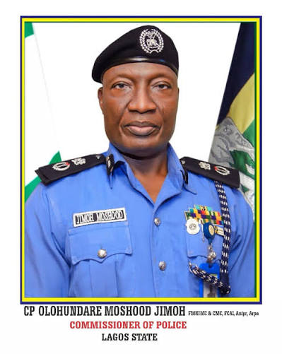 CP OLOHUNDARE MOSHOOD JIMOH ASSUMES OFFICE AS COMMISSIONER OF POLICE, LAGOS  STATE COMMAND A new Commissioner of Police, CP Olohundare Moshood Jimoh,  FMNIMC & CMC, FCAI, Anipr, Arpa has assumed duty as