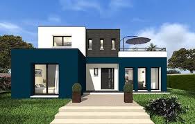 Cette Maison Moderne Aux Volumes Cubiques Offre Une Surface Habitable De 145m Sur 2 Niveaux Le Rez De Chaus Modele Maison Couleur Facade Maison Plan Maison
