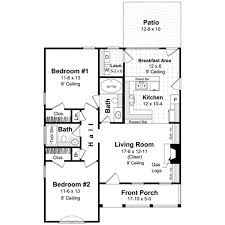 Cottage Style House Plan 2 Beds 2 Baths 1000 Sq Ft Plan 21 168 Cabin Floor Plans Ranch Style House Plans Cottage Style House Plans