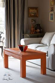 Love The Color With Her Soft Furnishings Also In Cool Greys Blacks And Creams There Was Space For A H Coffee Table Painted Coffee Tables Blue Coffee Tables
