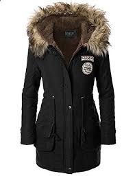 Doublju Women Unique Designed Versatile Long Sleeve Down Jacket Black L Relaxbuddy Online Shopping Faux Fur Hooded Jacket Winter Parka Jacket Ladies Hooded Coats