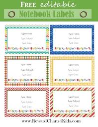 Custom Notebook Labels Kids School Labels School Labels Notebook Labels