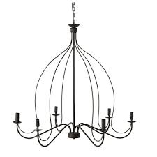 Metal 6 Branch Chandelier In Black D 100cm Saumur Metal Chandelier Classic Chandeliers Chandelier