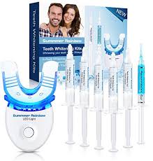 Amazon Com Teeth Whitening Teeth Whitener Bright Teeth Whitening Kit With Led Light Mouth Tray 5 Syringes Of 5ml Professional 35 Carbamide Peroxide Tooth Whitening Gel Beauty