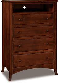 This bedroom set includes king bed, dresser and mirror, chest and 2 night stands. Carlisle Tall Four Drawer Media Chest Custom Chest