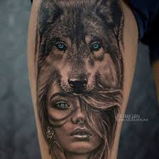 Pin By Jakub Sokulski On Tattoos Wolf Girl Tattoos Wolf Tattoo Sleeve Headdress Tattoo