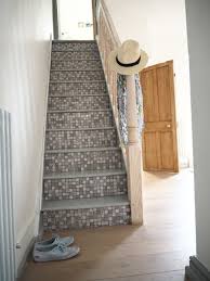 The light brown brick pattern courtyard and paving stones with varying colours and tiled staircase. My Tiled Staircase With 1000s Of Before After Photos Maxine Brady Interior Stylist Blogger Tv Presenter