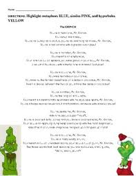 You're a foul one, mr. The Grinch Figurative Language Worksheets Teaching Resources Tpt