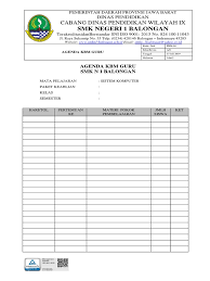 Format buku administrasi bpd badan permusyawaratan desa. Format Agenda Kbm Aa