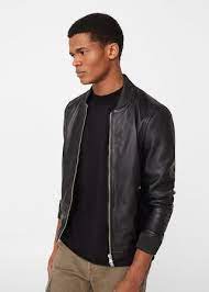 Leather Bomber Jacket Men Mango Man Usa Mens Leather Bomber Jacket Jackets Men Fashion Leather Bomber Jacket Men