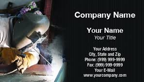 Steel metallic metal works welding service welder business card. Fabricator Business Cards