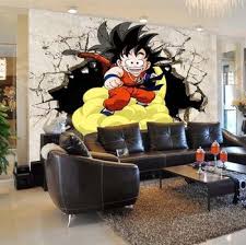 Cartoon Children Room Tv Sofa Background Wallpaper Wall Stickers Living Room 3d Anime Dragon Ball Large Mural Dragon Ball Wall Stickers Living Room Large Mural