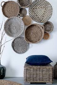 Interesting Wall With Round Bamboo Baskets Baskets On Wall African Decor Home Deco