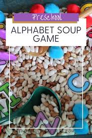 Looking for a game where your preschooler will have fun while developing important motor skills? Alphabet Soup Game A Preschool Abc Sensory Bin