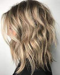 Uneven Shaggy Bronde Long Bob Medium Shag Haircuts Hair Styles Medium Hair Styles