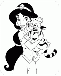Learn how to draw baby tiger pictures using these outlines or print just for coloring. Jasmine With Baby Tiger Coloring Pages Jasmine Cartoon Coloring Coloring Home