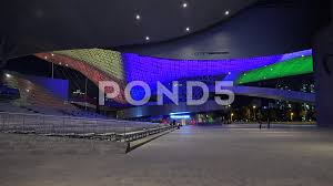 From an architectural perspective, the center is a historic work that embodies the theories of deconstructivism while exhibiting a sense of formative beauty. Busan Cinema Center With The Artistic Li Stock Video Pond5