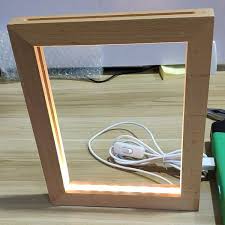 Custom Made 3d Led Photo Frame Lamp Wooden Photo Frames Wooden Light Picture Frame Designs