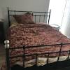 Ikea noresund bettgestell doppelbett 140x200 cm metall bett schwarz ebay. 1