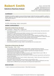 Salesforce Business Analyst Resume Samples Qwikresume