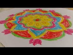 How To Draw Rangoli Designs On Paper Step By Step Easy Rangoli Designs Rangoli Designs Easy Rangoli Designs Simple Rangoli