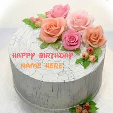 Brother Birthday Cakes For Men With Name Write Name On Rose Flower Birthday Cake Flower Decorated Creative Birthday Cake With N Cartoon Birthday Cake Birthday Cake With Flowers Cake Decorating Flowers