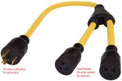 By using our site, you acknowledge that you have read and understand our cookie policyprivacy policyand i think the reason the owner did this is because if he has a male plug inside, how does he plug an appliance into it? Generator 30 Amp Male To Dual 20 Amp Female Y Cord Adapter Etrailer Com