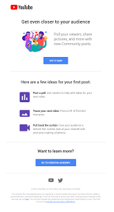 We did not find results for: Really Good Emails Welcome To Your Youtube Community Tab Really Good Emails
