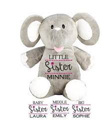 Personalized Stuffed Animal Elephant Plush Personlized Elephant Big Brother Little Brother S Personalized Stuffed Animals Elephant Plush New Baby Products