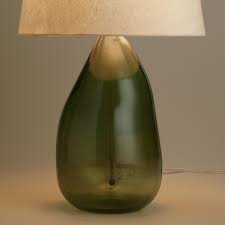 Crafted Of Recycled Spanish Glass With An Organic Shape Reminiscent Of Blown Glass Our Exclusive Table Lamp Featu Table Lamp Base Table Lamp Table Lamp Shades