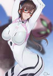 1girls 2021 armpits arms up ass belly blue eyes blurry background  bodysuit breasts brown hair clothed clothed female clothing female female  only glasses high resolution large breasts long hair