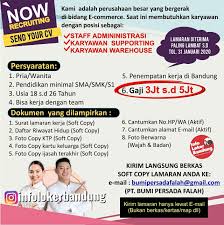 Moga jodoh ni kerjaan buat kakak ane. Lowongan Kerja Pt Bumi Persada Falah Bandung Januari 2020 Info Loker Bandung 2021