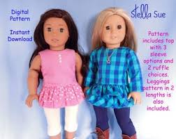 Stella Sue DIGITAL PATTERN for Hooded Sweatshirt and Leggings to Fit 18  Inch Dolls Such as American Girl