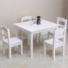 Rectangular Table W 4 Chairs White Walmart Com In 2020 Wooden Table And Chairs Kids Table And Chairs Kids Wooden Table