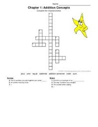1st Grade Go Math Chapter 1 Vocabulary Crossword Puzzle Go Math Vocabulary Math