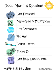 Verbs with pictures for kids. Morning Routine For School For Kids List Page 2 Line 17qq Com